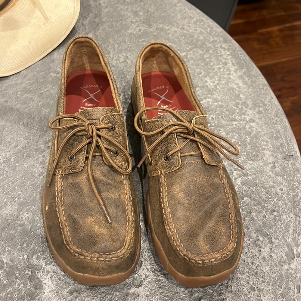 Twisted X men’s boat shoe driving moc size 12W